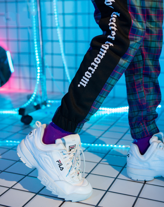 new pants female winter vintage plaid stitching English webbing harem pants female wild