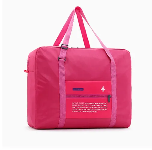 Fashion WaterProof Travel Bag Large Capacity journey duffle Women Nylon Folding Bag Unisex Men Luggage Travel Handbags Pink - Shop at LoveMi