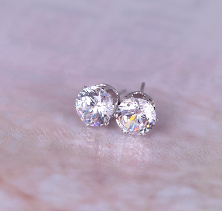 Multicolor color earrings round 8MM zircon earrings