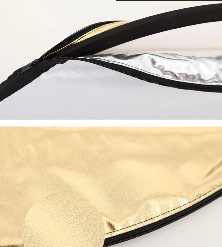 Gold and silver white black soft light 5 color one folding reflector photographic equipment portable baffle studio fill light soft light — foto 9