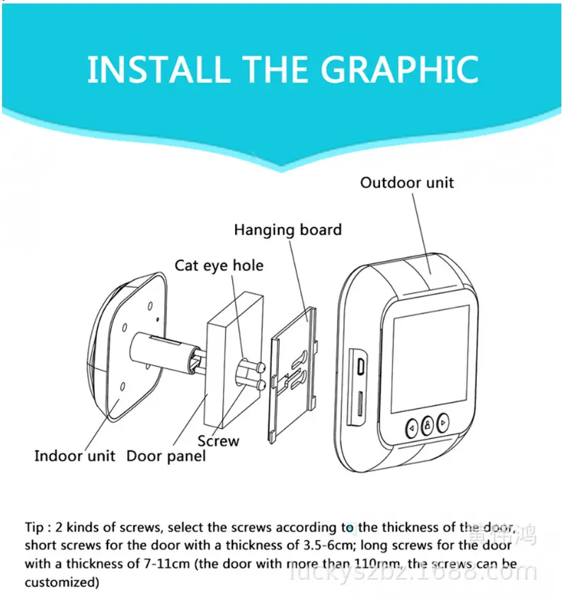 2.4 Inch Security Smart Doorbell Peephole Camera