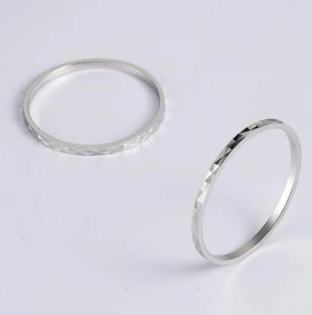 S925 Silver Ring Temperament Simple Joint Line Ring Girl Ring Ring Silvery - Shop at LoveMi