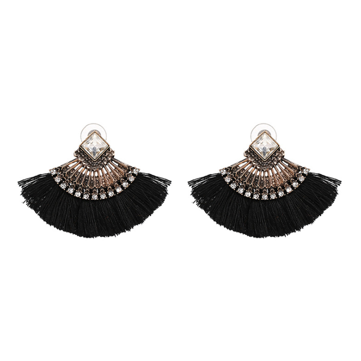 Tassel earrings with diamond earrings ethnic style earrings jewelry