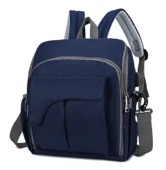 Mommy Backpack Outdoor Large Capacity Backpack Fashion Casual Bag - Blue - View 1