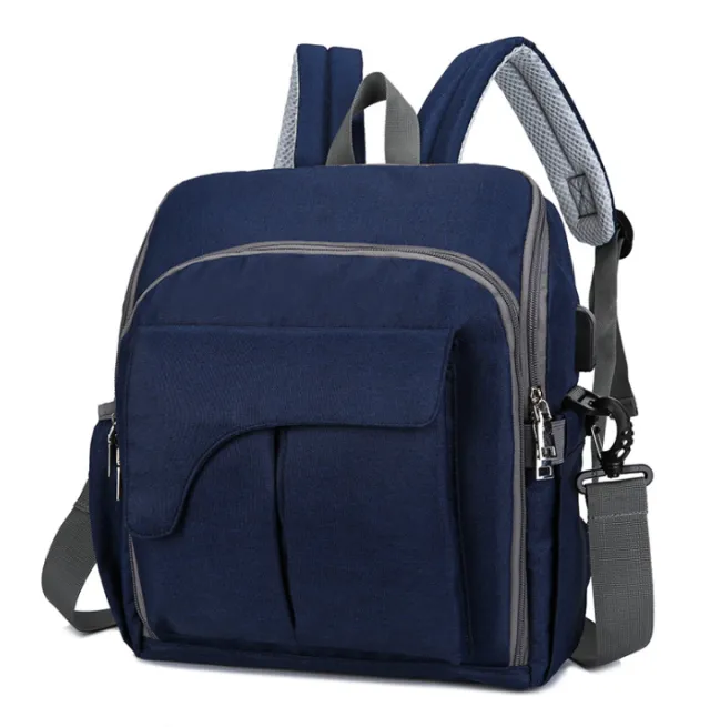 Mommy Backpack Outdoor Large Capacity Backpack Fashion Casual Bag Blue - Shop at LoveMi