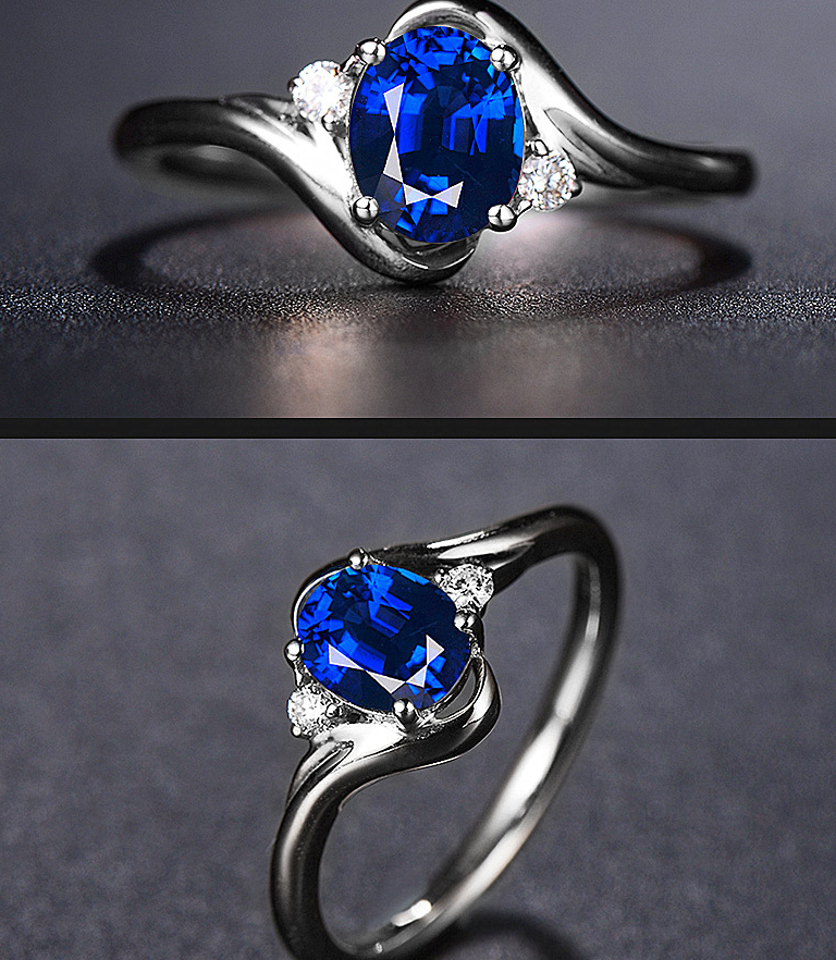 Engagement Ring Vintage Sapphire Magazine Star with the same plated 18K simulation jewelry