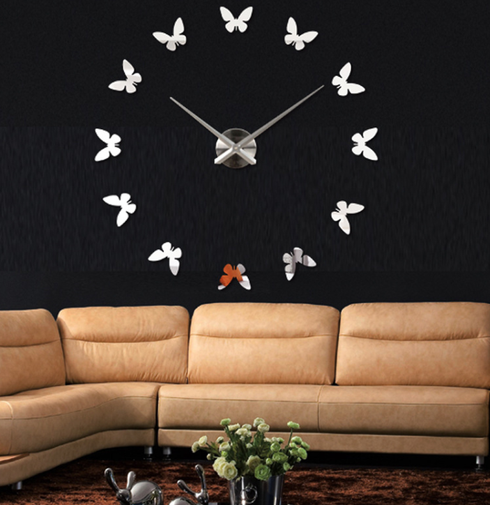 Creative living room DIY mirror wall clock wall stickers fashion