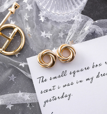 Chain circle earrings simple earrings female