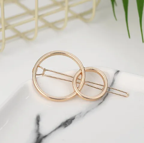 Europe and America simple hollow five pointed star moon geometry hairpin metal frog clip side clip Two Rings1 - Shop at LoveMi
