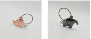 LOVE & FRIENDSHIP ELEPHANT KEYCHAINS - Black And Rose Gold