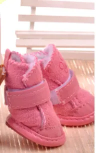 Promotion lamb footprints VIP small dogs warm shoes shoes Bichon puppy pet snow boots shoes Pink - Shop at LoveMi