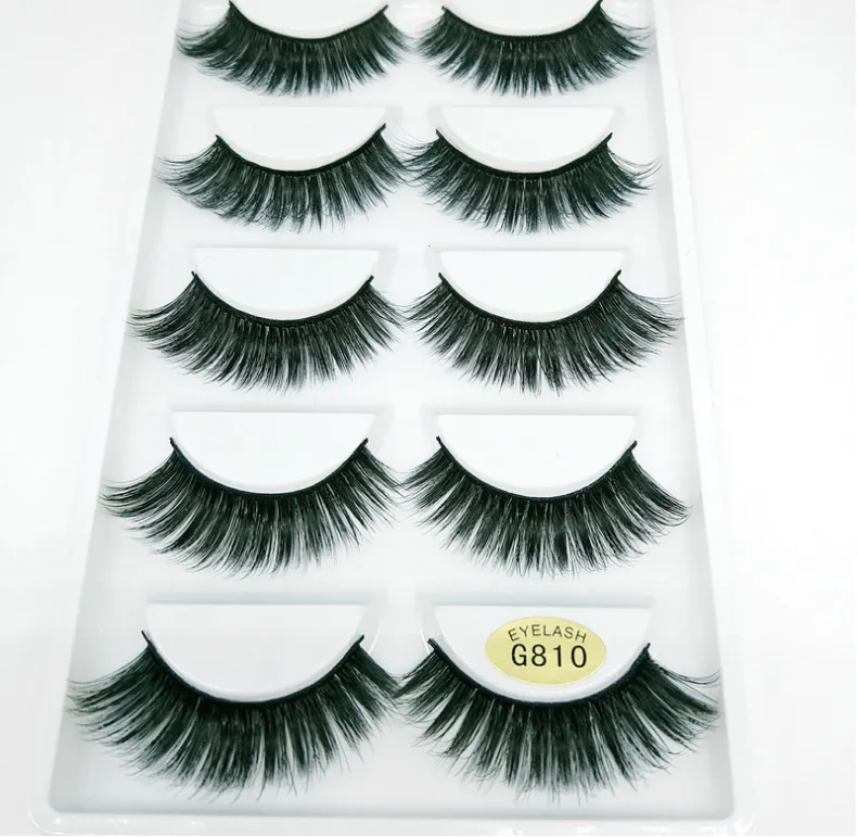 3D mink hair false eyelashes - G810 (5 Pairs)