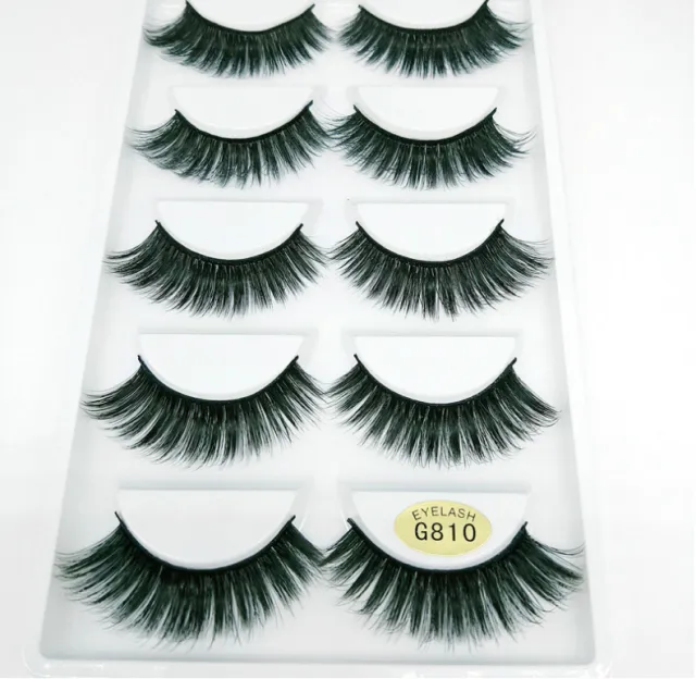 3D mink hair false eyelashes G810 (5 Pairs) - Shop at LoveMi