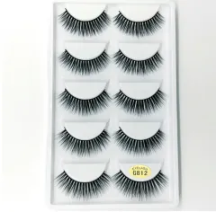 3D mink hair false eyelashes - G812 (5 Pairs) - View 1