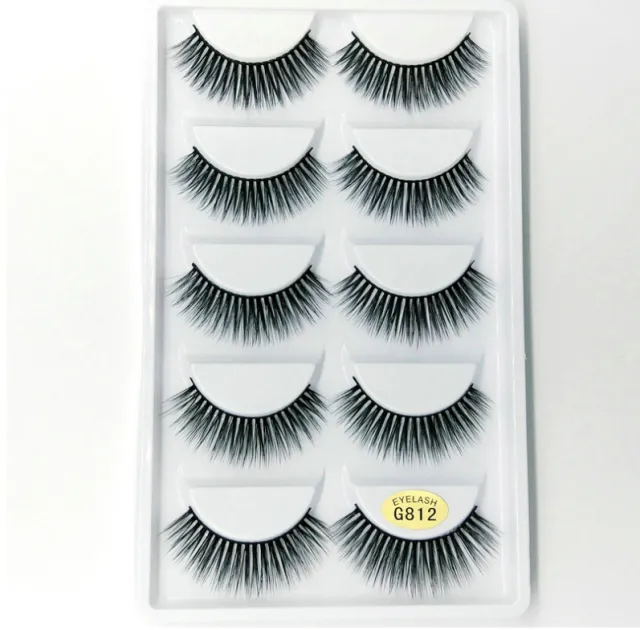 3D mink hair false eyelashes G812 (5 Pairs) - Shop at LoveMi
