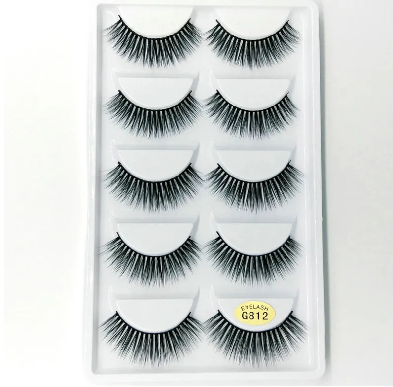 3D mink hair false eyelashes - G812 (5 Pairs)