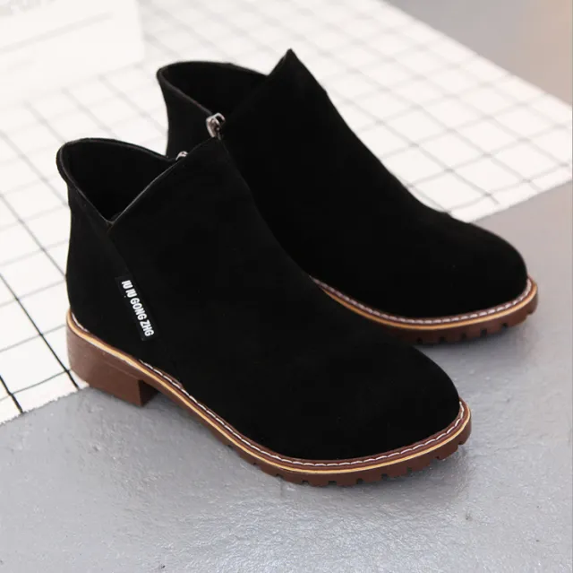 Korean version plus velvet Martin boots Black - Shop at LoveMi
