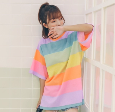 Striped short-sleeved t-shirt