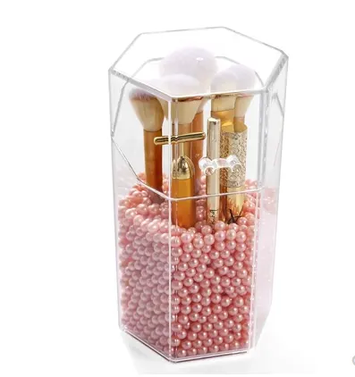 Transparent Acrylic Makeup Brush Storage Bucket