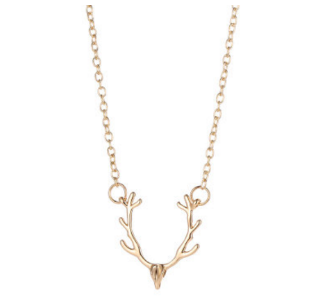 Europe and America Christ Christmas Deer Horn Deer Head Elk Necklace Cross-border Wish Amazon Fashion Jewelry