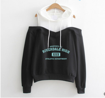 Fashion strapless hooded sweatshirt