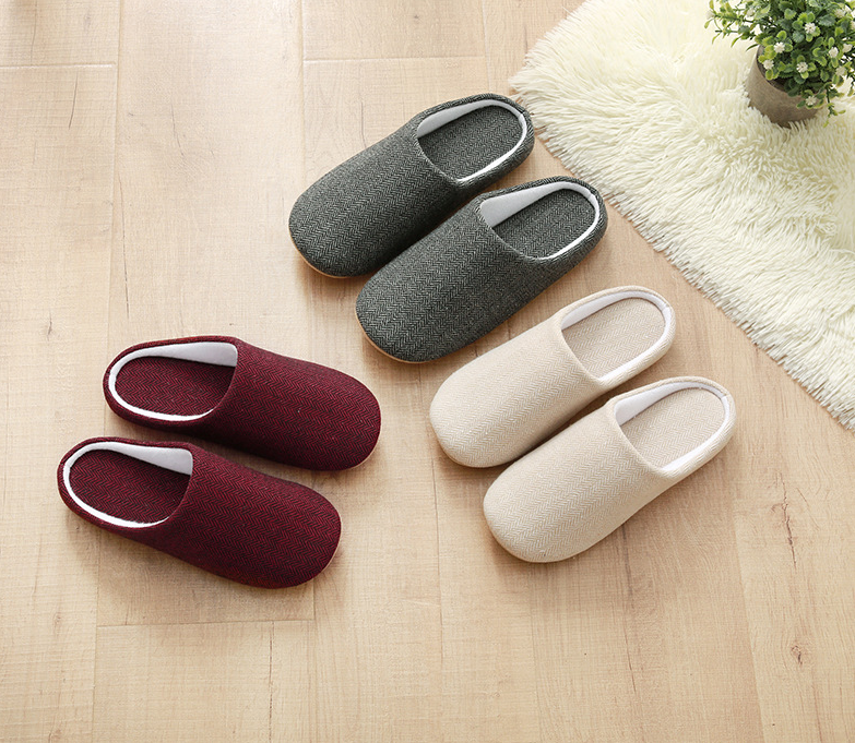 Men's Cotton Black Autumn Season Home Furnishing East Indoor Household Warm Slippers Soft Bottom Good Anti-skid Slippers