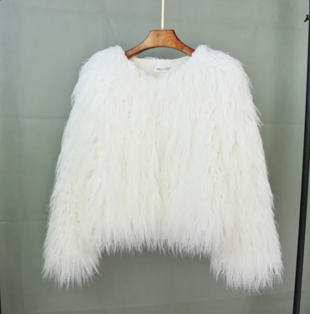 Colorful Boho Furry Faux Fur Coat Plus Size Women Fur Coats Autumn Winter Faux Fur Shaggy Jacket Fourrure Bontjas Colorful - Shop at LoveMi