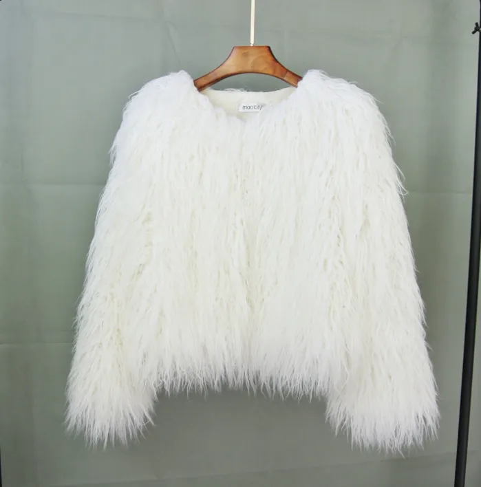 Colorful Boho Furry Faux Fur Coat Plus Size Women Fur Coats Autumn Winter Faux Fur Shaggy Jacket Fourrure Bontjas - Colorful