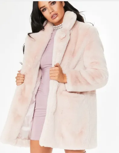 Faux Fur Coat Women Long Sleeve Warm Thick Wave Jackets Plus Size Coat Winter Black Yellow Rose Red Fur Coats Autumn Light Pink - Shop at LoveMi