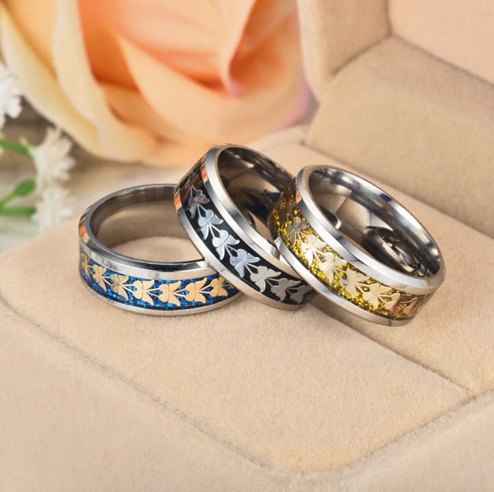 New stainless steel ring Korean butterfly ring Simple and stylish wild temperament tail ring titanium steel