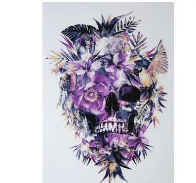 Big tattoo stickers waterproof men and women half arm small arm flower arm tattoo durable simulation thigh calf ins net red sticker - Purple