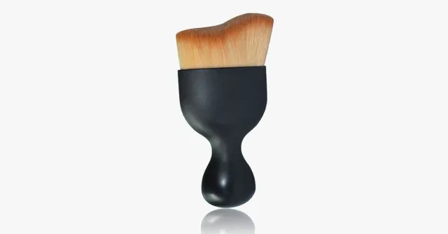 Curved Curved Foundation Brush Wine Cup Brush Curved Repair Brush Outline Shadow Makeup Brush Black - Shop at LoveMi
