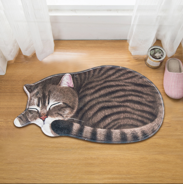 Cartoon cat floor mat bathroom bathroom kitchen absorbent anti-slip mat door mat foyer bedroom carpet without lint
