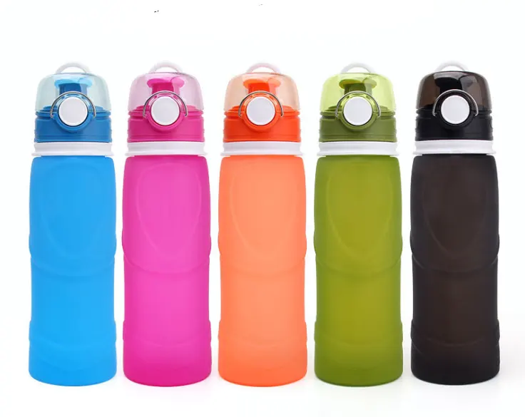 Silicone Folding Water Bottle Food Grade Travel Portable Cup