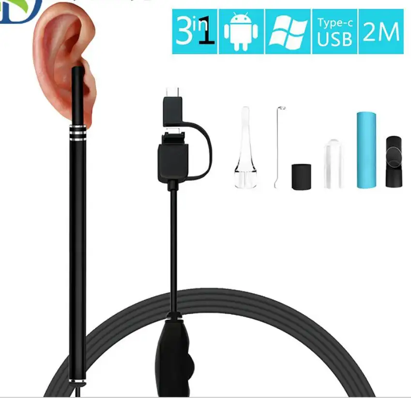 3-in-1 USB&Android&Type-c Ear Cleaning Endoscope HD Visual