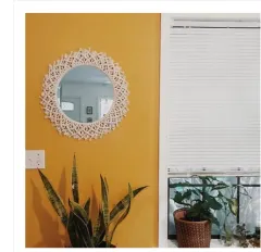 Sunflower. INS Scandinavian Girl Heart Mirror Handmade Tapestry Cosmetic Mirror Ring Home Decoration - View 1