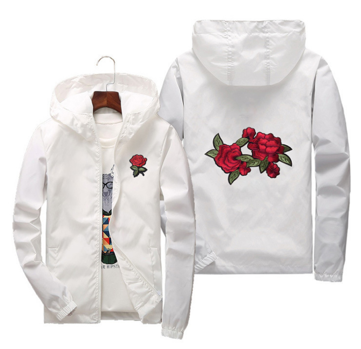 Embroidery picture Factory direct men's large size spring and autumn thin section with lined jacket couples parent-child outdoor windbreaker