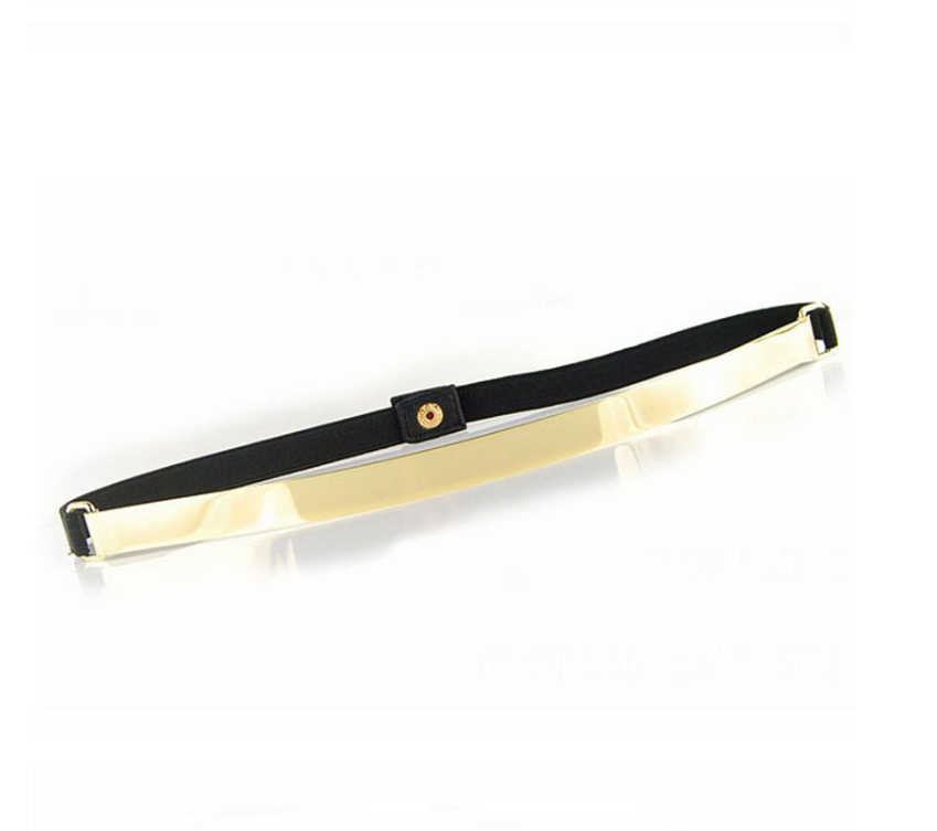 Fashion wild 1.5CM metal sequins simple decoration ladies elastic stretch thin belt