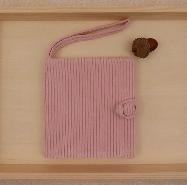 QLi original handmade corduroy two fold portable monthly package sanitary napkin bag aunt towel storage bag napkin bag