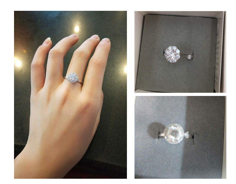 The same style of vibrato rotating ring copper micro-inlaid zircon gold color color temperament jewelry opening wild size