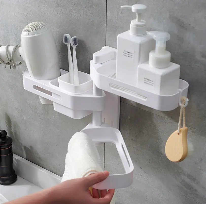 Rotating wall-mounted storage box kitchen bathroom toilet