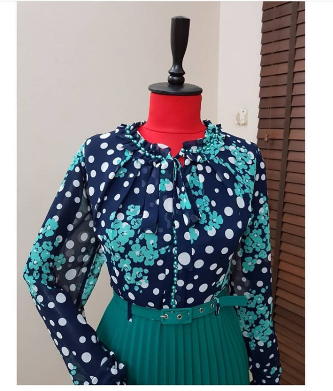 Autumn fashion printed women's chiffon dress