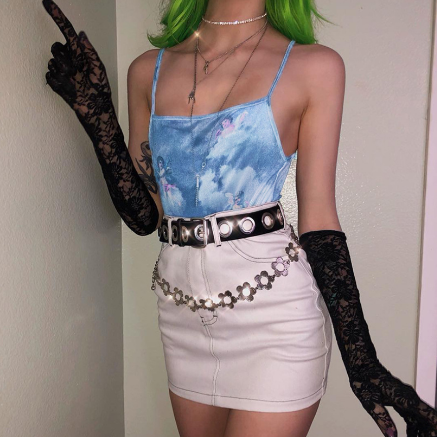 spring sizzling explosions women's new angel print sexy sling sleeveless jumpsuit nightclub shirt