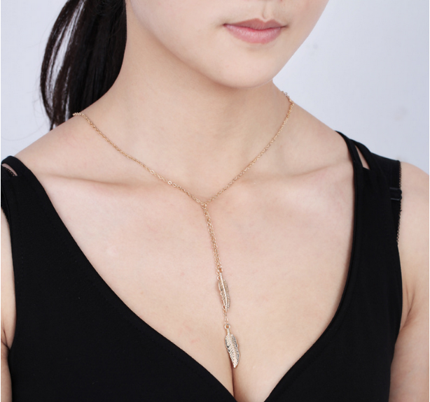 Tree leaf tassel necklace