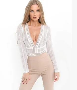 Cross border spring new sexy lace jumpsuit top White - Shop at LoveMi