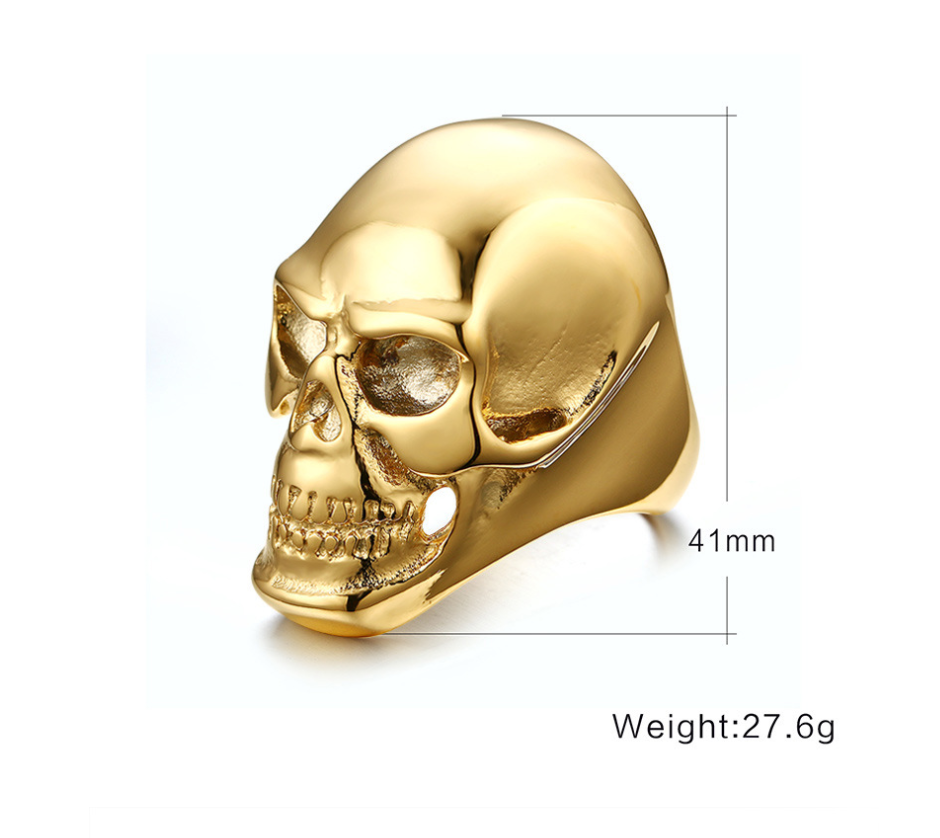 European and American punk ghost ring 2 color optional black skull ring