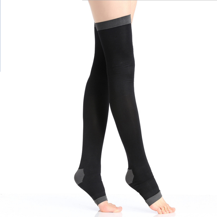 Manufacturer 420D sleep socks high pressure thin calf socks set leg socks elastic night shaping stovepipe socks  toe