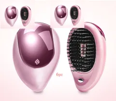 Electric Sound Wave Vibration Magnetic Massage Comb Portable Negative Ion Hair Comb - Pink 6Pc - View 1