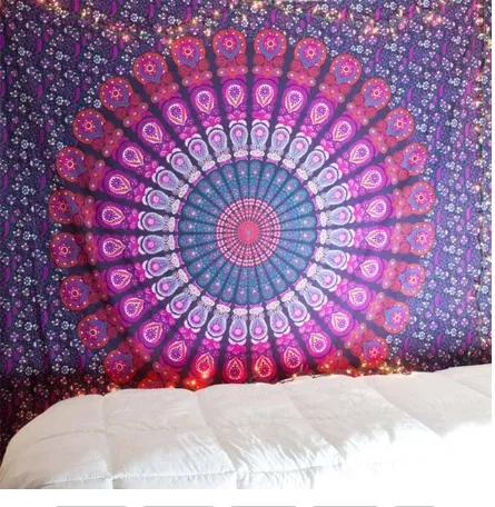 Printed Mandala Home Tapestry Wall Hanging Wall Decoration - Purple
