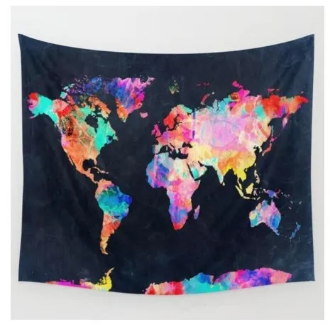 Net red bed head world map Nordic wind photo decoration cloth room dormitory hang cloth Thick - Shop at LoveMi